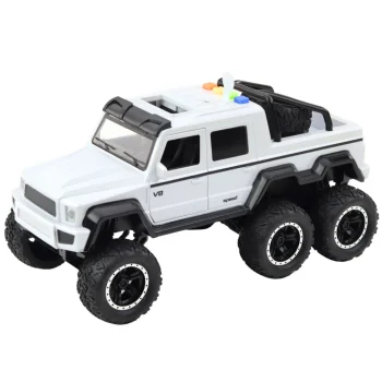 Terenski Pickup 6×6 S Trenjem Svjetla I Zvukovi Bijeli 1:16 2