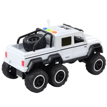 Terenski Pickup 6×6 S Trenjem Svjetla I Zvukovi Bijeli 1:16 3