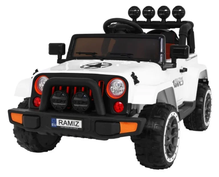 Terensko Vozilo S Pogonom Na Sva četiri Kotača Za Djecu, Bijelo + 4x4 Pogon + Daljinski Upravljač 1
