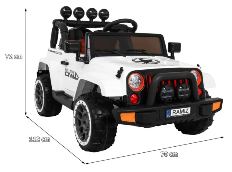 Terensko Vozilo S Pogonom Na Sva četiri Kotača Za Djecu, Bijelo + 4x4 Pogon + Daljinski Upravljač 2