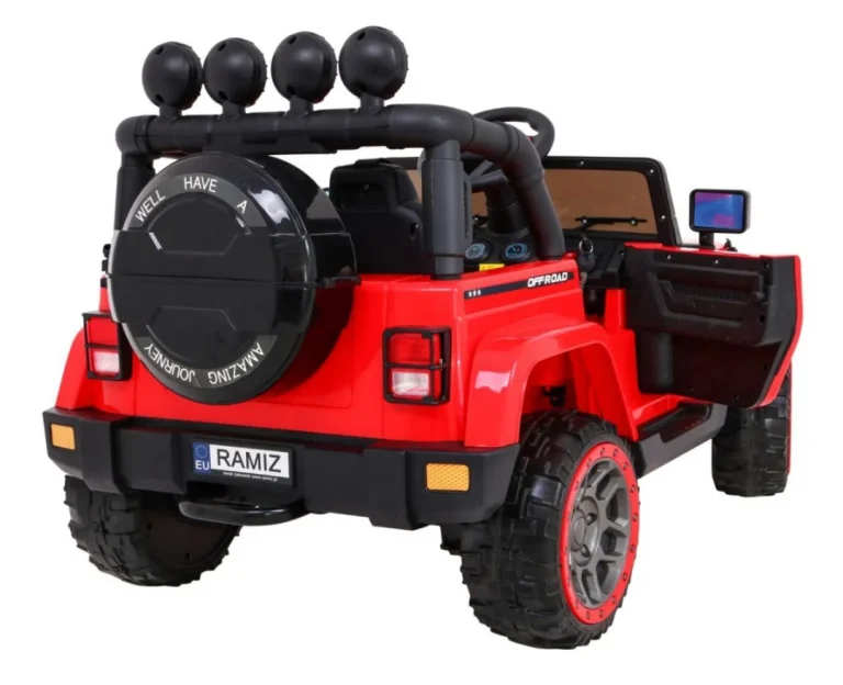 Terensko Vozilo S Pogonom Na Sva četiri Kotača Za Djecu, Crveno + 4x4 Pogon + Daljinski Upravljač 11