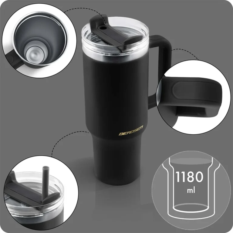 Termos šalica Sa Slamkom Berdsen 1180 Ml Crna 3