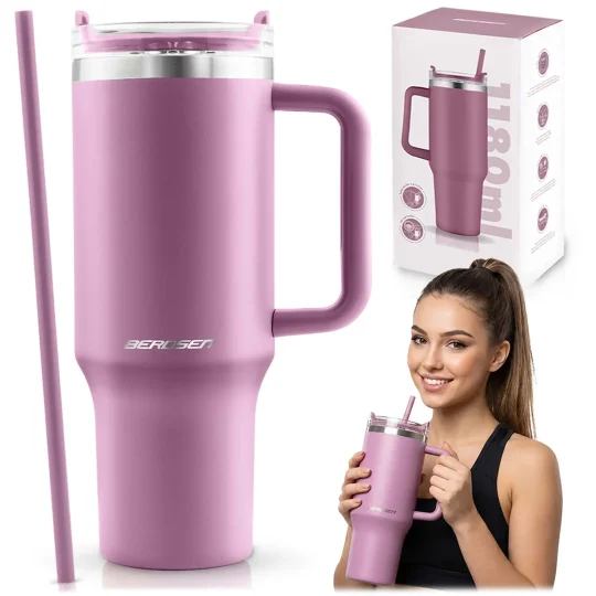 Termos šalica Sa Slamkom Berdsen 1180 Ml Roza 1