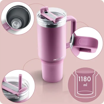 Termos šalica Sa Slamkom Berdsen 1180 Ml Roza 3