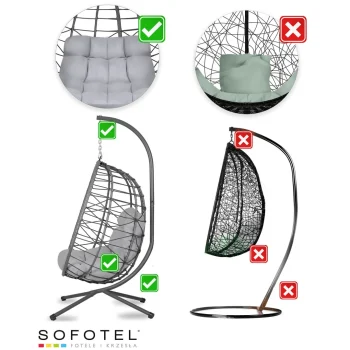 Tihuana Siva Viseća Vrtna Stolica + Sivi Sofotel Jastuci (290320) 15