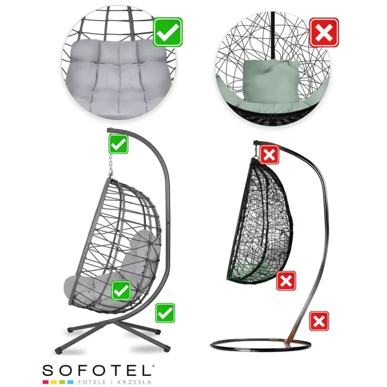 Tihuana Siva Viseća Vrtna Stolica + Sivi Sofotel Jastuci (290320) 15