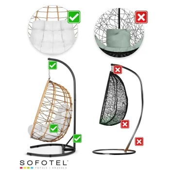 Tihuana Smeđa Viseća Vrtna Stolica + Sofotel Sivi Jastuci (290301) 13