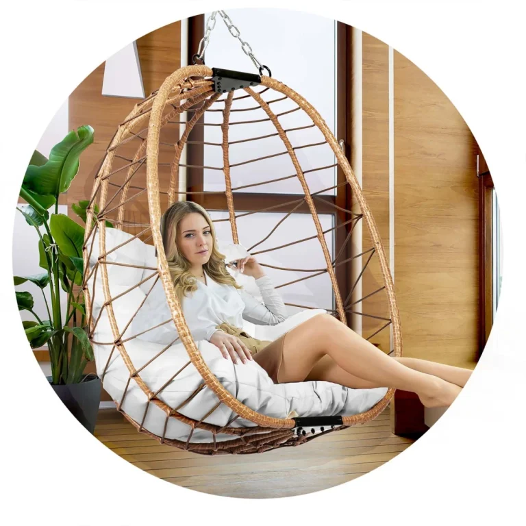 Tihuana Smeđa Viseća Vrtna Stolica + Sofotel Sivi Jastuci (290321) 9