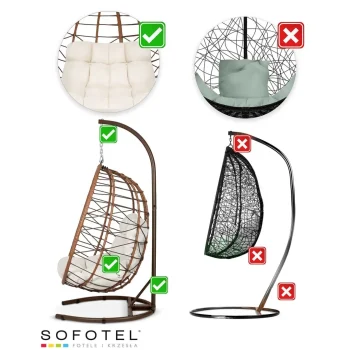 Tihuana Smeđa Viseća Vrtna Stolica + Svijetlo Bež Sofotel Jastuci 13