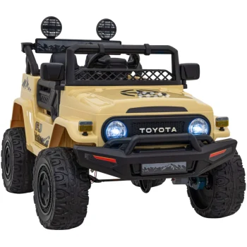 Toyota Fj Cruiser Za Djecu Bež + Daljinski Upravljač + 4x4 Pogon + Audio Led + Eva + Spori, Crna 12