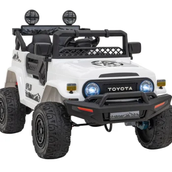Toyota Fj Cruiser Za Djecu Bijela + Daljinski Upravljač + 4x4 Pogon + Audio Led + Eva + Spori Start 11