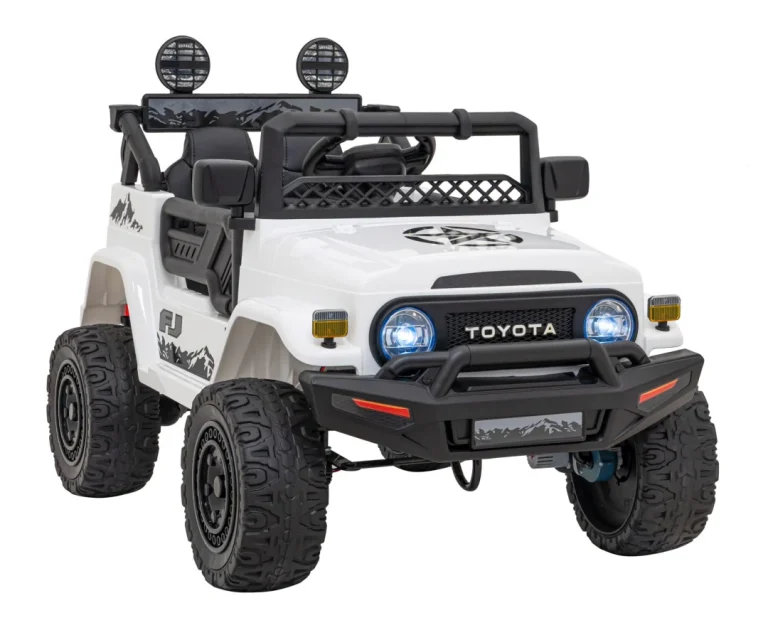 Toyota Fj Cruiser Za Djecu Bijela + Daljinski Upravljač + 4x4 Pogon + Audio Led + Eva + Spori Start 11