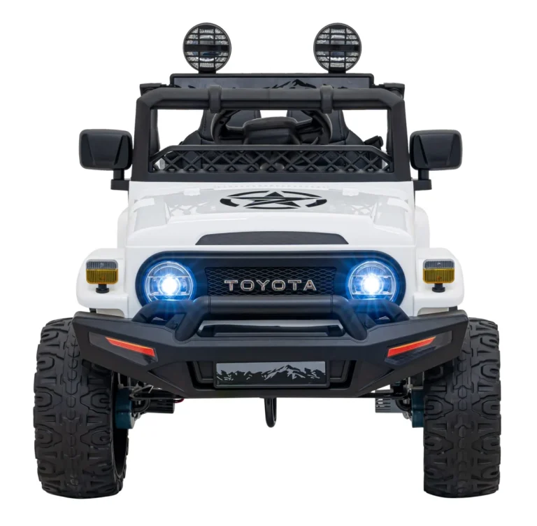 Toyota Fj Cruiser Za Djecu Bijela + Daljinski Upravljač + 4x4 Pogon + Audio Led + Eva + Spori Start 4