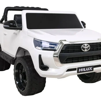 Toyota Hilux Dječji Autosjedalica Na Baterije, Bijeli Pick Up + 4x4 Pogon + Daljinski Upravljač + 2 Nosača, Bijela 10
