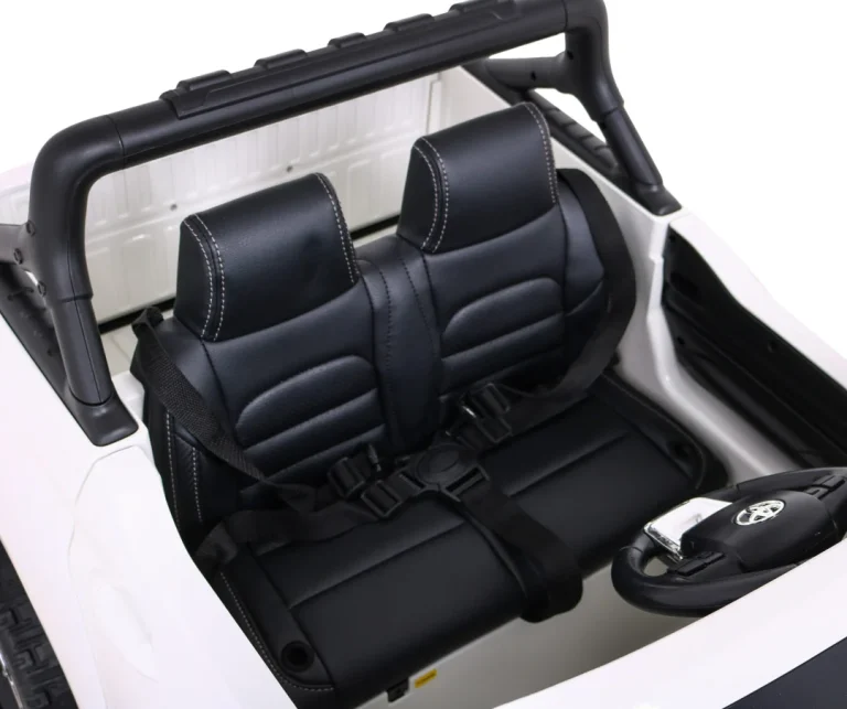Toyota Hilux Dječji Autosjedalica Na Baterije, Bijeli Pick Up + 4x4 Pogon + Daljinski Upravljač + 2 Nosača, Bijela 12