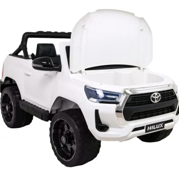 Toyota Hilux Dječji Autosjedalica Na Baterije, Bijeli Pick Up + 4x4 Pogon + Daljinski Upravljač + 2 Nosača, Bijela 13