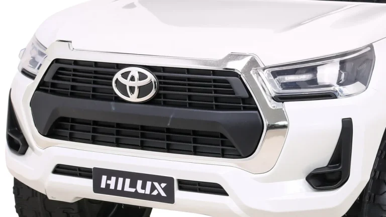 Toyota Hilux Dječji Autosjedalica Na Baterije, Bijeli Pick Up + 4x4 Pogon + Daljinski Upravljač + 2 Nosača, Bijela 14
