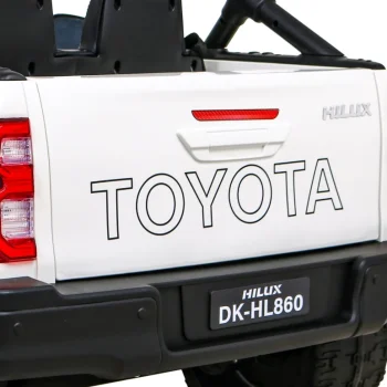 Toyota Hilux Dječji Autosjedalica Na Baterije, Bijeli Pick Up + 4x4 Pogon + Daljinski Upravljač + 2 Nosača, Bijela 15