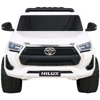 Toyota Hilux Dječji Autosjedalica Na Baterije, Bijeli Pick Up + 4x4 Pogon + Daljinski Upravljač + 2 Nosača, Bijela 2