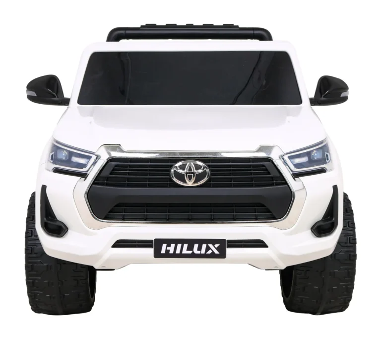 Toyota Hilux Dječji Autosjedalica Na Baterije, Bijeli Pick Up + 4x4 Pogon + Daljinski Upravljač + 2 Nosača, Bijela 2