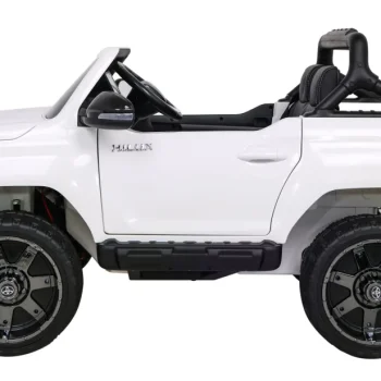 Toyota Hilux Dječji Autosjedalica Na Baterije, Bijeli Pick Up + 4x4 Pogon + Daljinski Upravljač + 2 Nosača, Bijela 3
