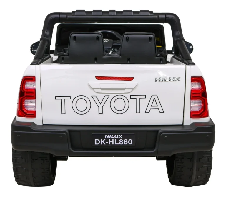 Toyota Hilux Dječji Autosjedalica Na Baterije, Bijeli Pick Up + 4x4 Pogon + Daljinski Upravljač + 2 Nosača, Bijela 5