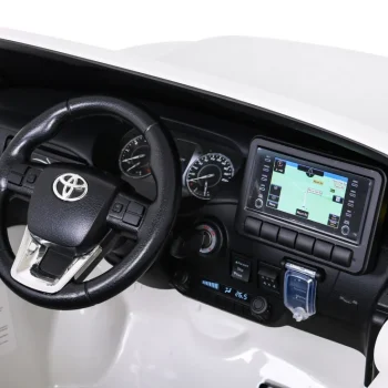 Toyota Hilux Dječji Autosjedalica Na Baterije, Bijeli Pick Up + 4x4 Pogon + Daljinski Upravljač + 2 Nosača, Bijela 7