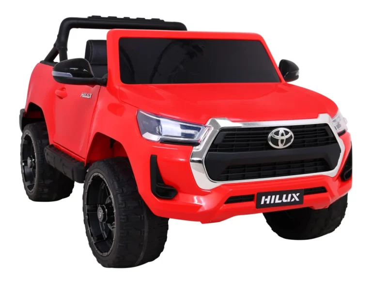 Toyota Hilux Dječji Crveni Kamionet Na Baterije + 4x4 Pogon + Daljinski Upravljač, Crvena 10