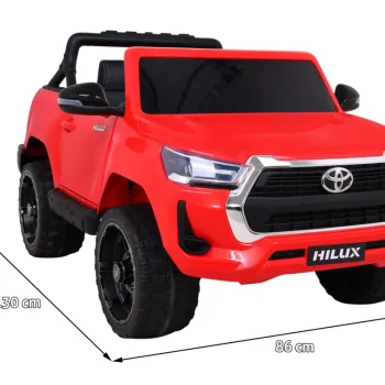 Toyota Hilux Dječji Crveni Kamionet Na Baterije + 4x4 Pogon + Daljinski Upravljač, Crvena 11