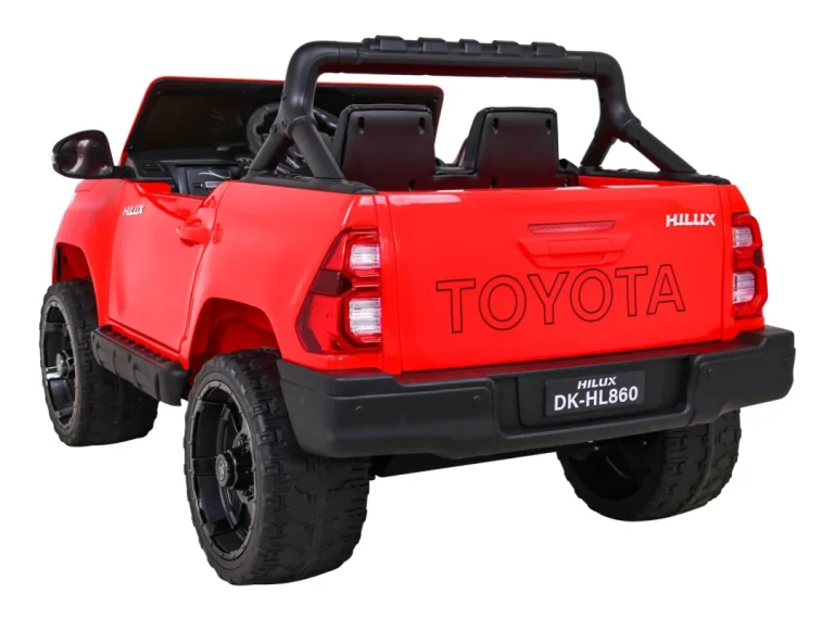 Toyota Hilux Dječji Crveni Kamionet Na Baterije + 4x4 Pogon + Daljinski Upravljač, Crvena 4