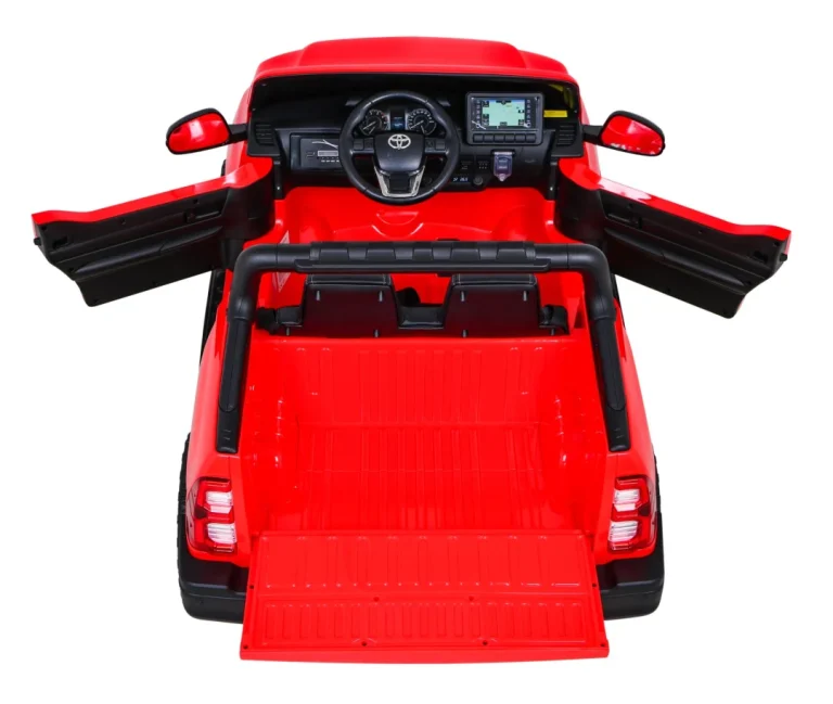 Toyota Hilux Dječji Crveni Kamionet Na Baterije + 4x4 Pogon + Daljinski Upravljač, Crvena 6