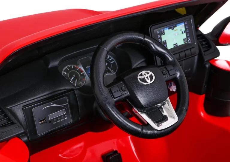 Toyota Hilux Dječji Crveni Kamionet Na Baterije + 4x4 Pogon + Daljinski Upravljač, Crvena 7
