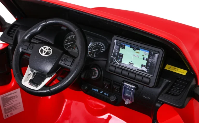 Toyota Hilux Dječji Crveni Kamionet Na Baterije + 4x4 Pogon + Daljinski Upravljač, Crvena 8