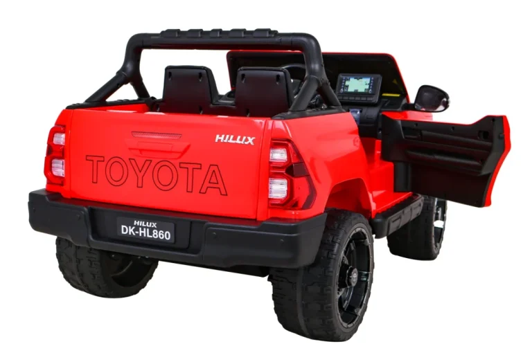 Toyota Hilux Dječji Crveni Kamionet Na Baterije + 4x4 Pogon + Daljinski Upravljač, Crvena 9