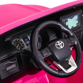Toyota Hilux Na Baterije Za Djecu, Ružičasti Pickup + 4x4 Pogon + Daljinski Upravljač 7