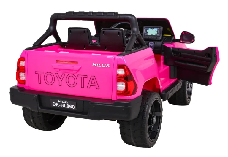 Toyota Hilux Na Baterije Za Djecu, Ružičasti Pickup + 4x4 Pogon + Daljinski Upravljač 9