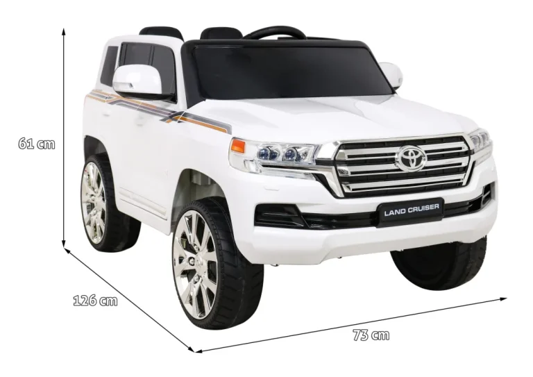 Toyota Land Cruiser Bijeli Suv Na Baterije + Daljinski Upravljač + Kutija Za Pohranu, Bijela 2