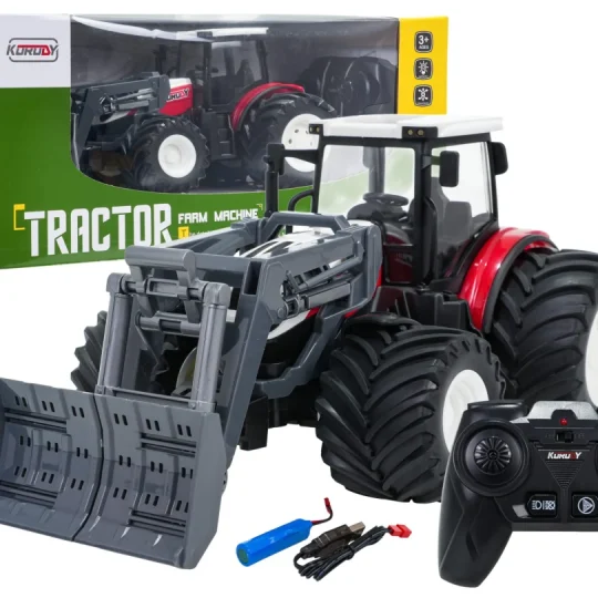 Traktor + Buldožer R/c 1:24 Crveni 1