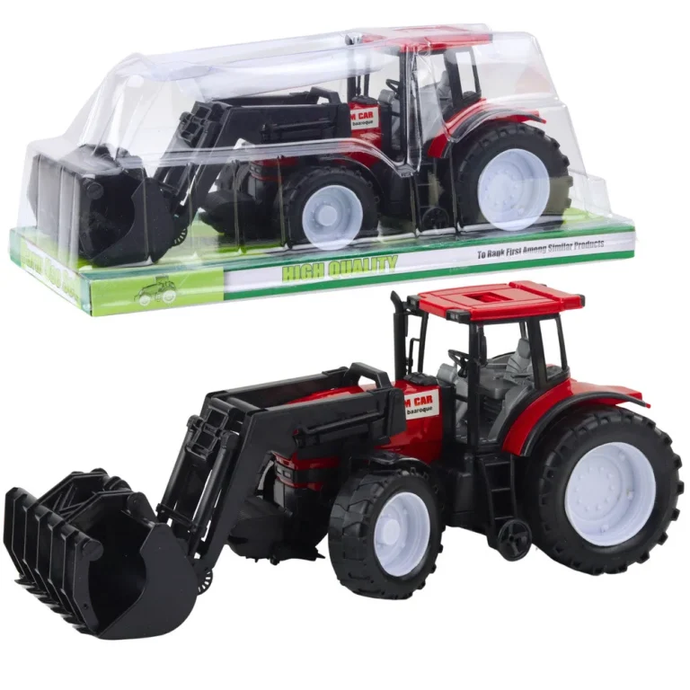 Traktor Poljoprivredno Vozilo Poljoprivrednik S Crvenom Grabilicom 1