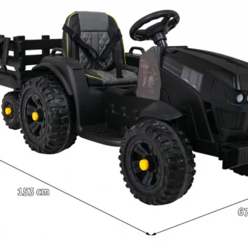 Traktor Titanium S Prikolicom Crni 12v 2