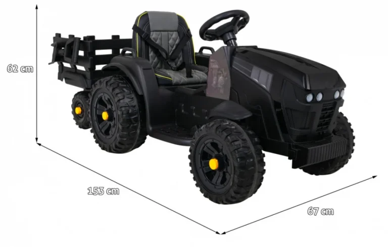 Traktor Titanium S Prikolicom Crni 12v 2