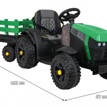 Traktor Titanium S Prikolicom Zeleni 12v 2