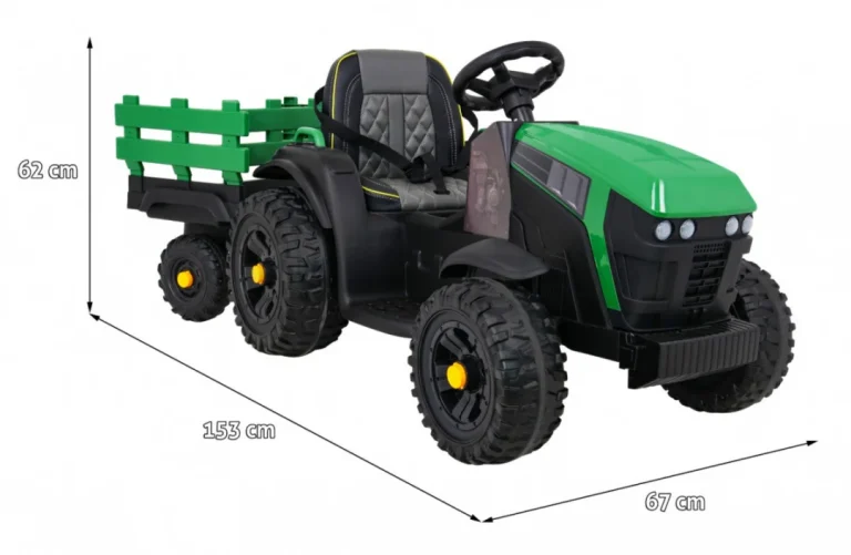 Traktor Titanium S Prikolicom Zeleni 12v 2