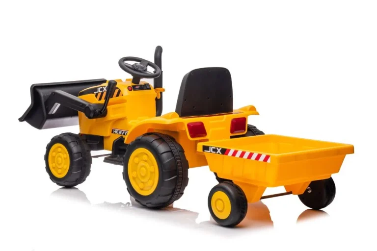 Traktor Na Baterije S Prikolicom S617 žuti Auto Na Akumulator 3