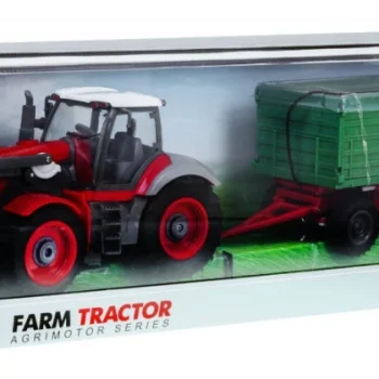 Traktor S Bagerom I Prikolicom Za Djecu 3+ Daljinski Upravljano + Pokretni Dijelovi Crvena I Zelena 10