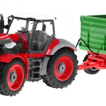 Traktor S Bagerom I Prikolicom Za Djecu 3+ Daljinski Upravljano + Pokretni Dijelovi Crvena I Zelena 2