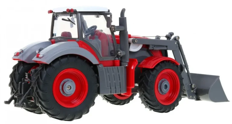 Traktor S Bagerom I Prikolicom Za Djecu 3+ Daljinski Upravljano + Pokretni Dijelovi Crvena I Zelena 4