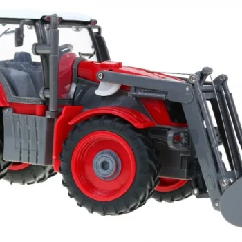 Traktor S Bagerom I Prikolicom Za Djecu 3+ Daljinski Upravljano + Pokretni Dijelovi Crvena I Zelena 8