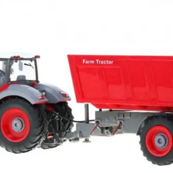 Traktor S Bagerom I Prikolicom Za Djecu 3+ Daljinski Upravljano + Pokretni Dijelovi Crveni 3