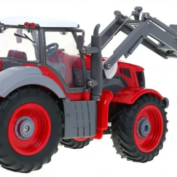Traktor S Bagerom I Prikolicom Za Djecu 3+ Daljinski Upravljano + Pokretni Dijelovi Crveni 7